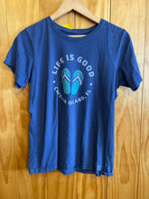 Load image into Gallery viewer, Size Medium Life is Good Blue Women's Short Sleeve Shirt