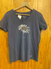 Load image into Gallery viewer, Size M Life is Good Blue Women's Short Sleeve Shirt
