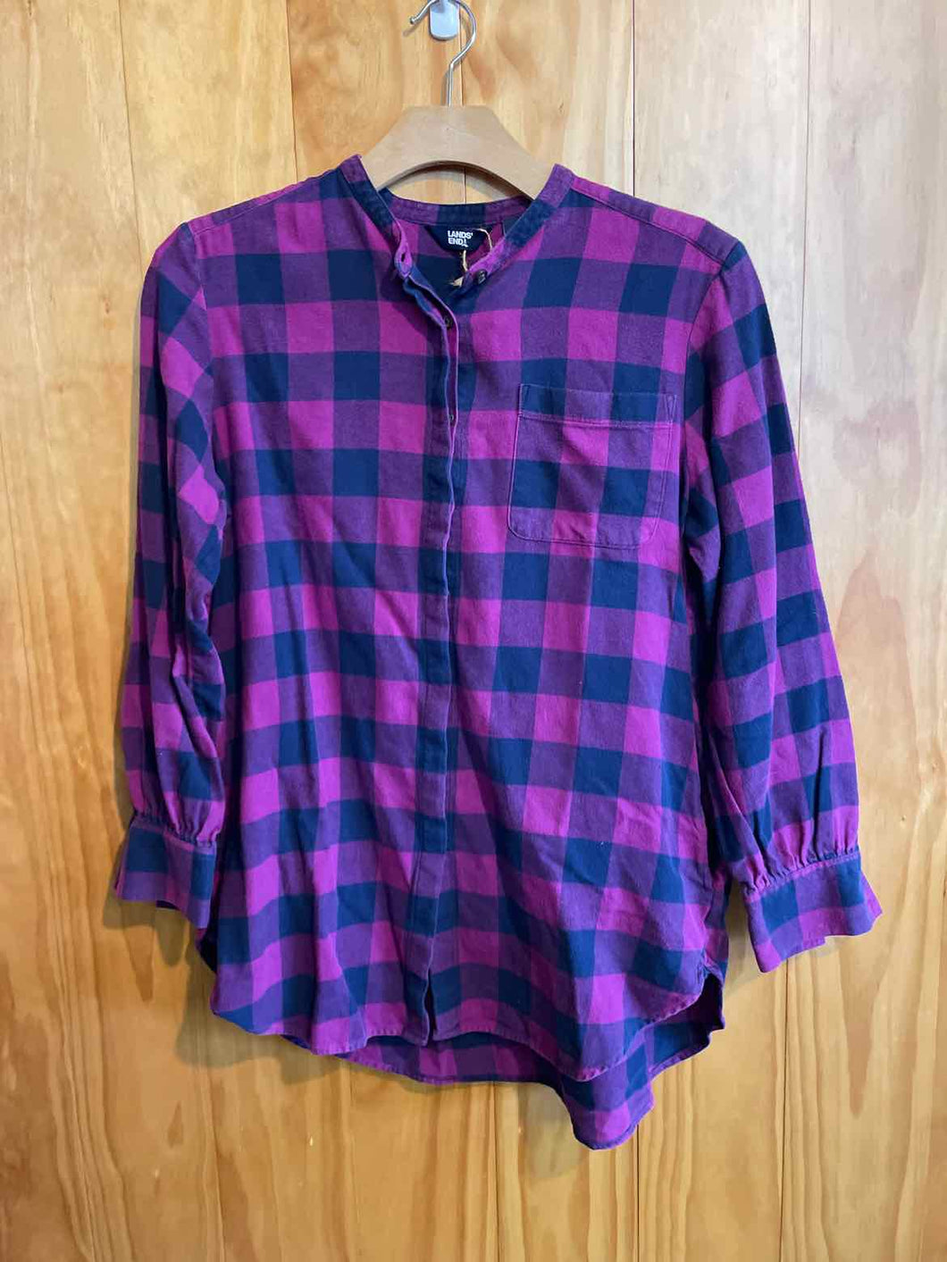 Size Large Lands End Purple Women's Long Sleeve Shirt