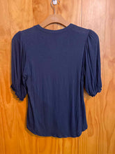 Load image into Gallery viewer, Size L Democracy Navy Women&#39;s Short Sleeve Shirt
