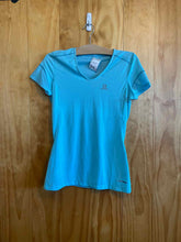 Load image into Gallery viewer, Size XS Salomon Teal Women&#39;s Short Sleeve Shirt
