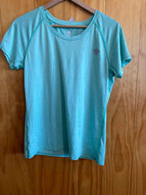 Load image into Gallery viewer, Size M Rabbit Teal Women's Short Sleeve Shirt
