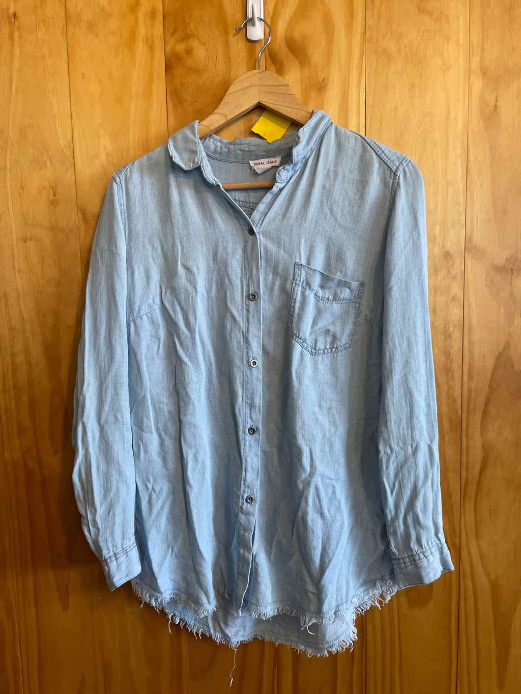 Size XS Tribal Jeans Light Blue Women's Long Sleeve Shirt