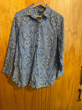 Load image into Gallery viewer, Size 16W Lands End Blue Print Women's Long Sleeve Shirt
