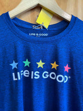 Load image into Gallery viewer, Size S Life is Good Navy Women's Long Sleeve Shirt
