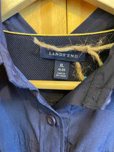 Load image into Gallery viewer, Size XL Lands End Navy Women's Long Sleeve Shirt
