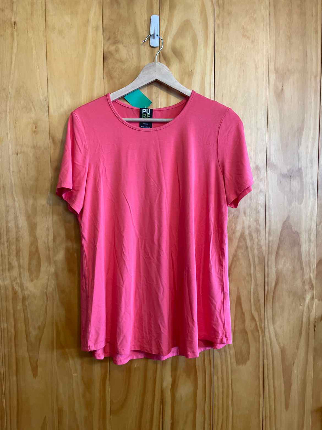 Size Large Pure Essence Pink Women's Short Sleeve Shirt