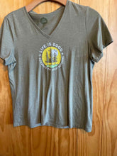 Load image into Gallery viewer, Size Large Life is Good Olive Women's Short Sleeve Shirt
