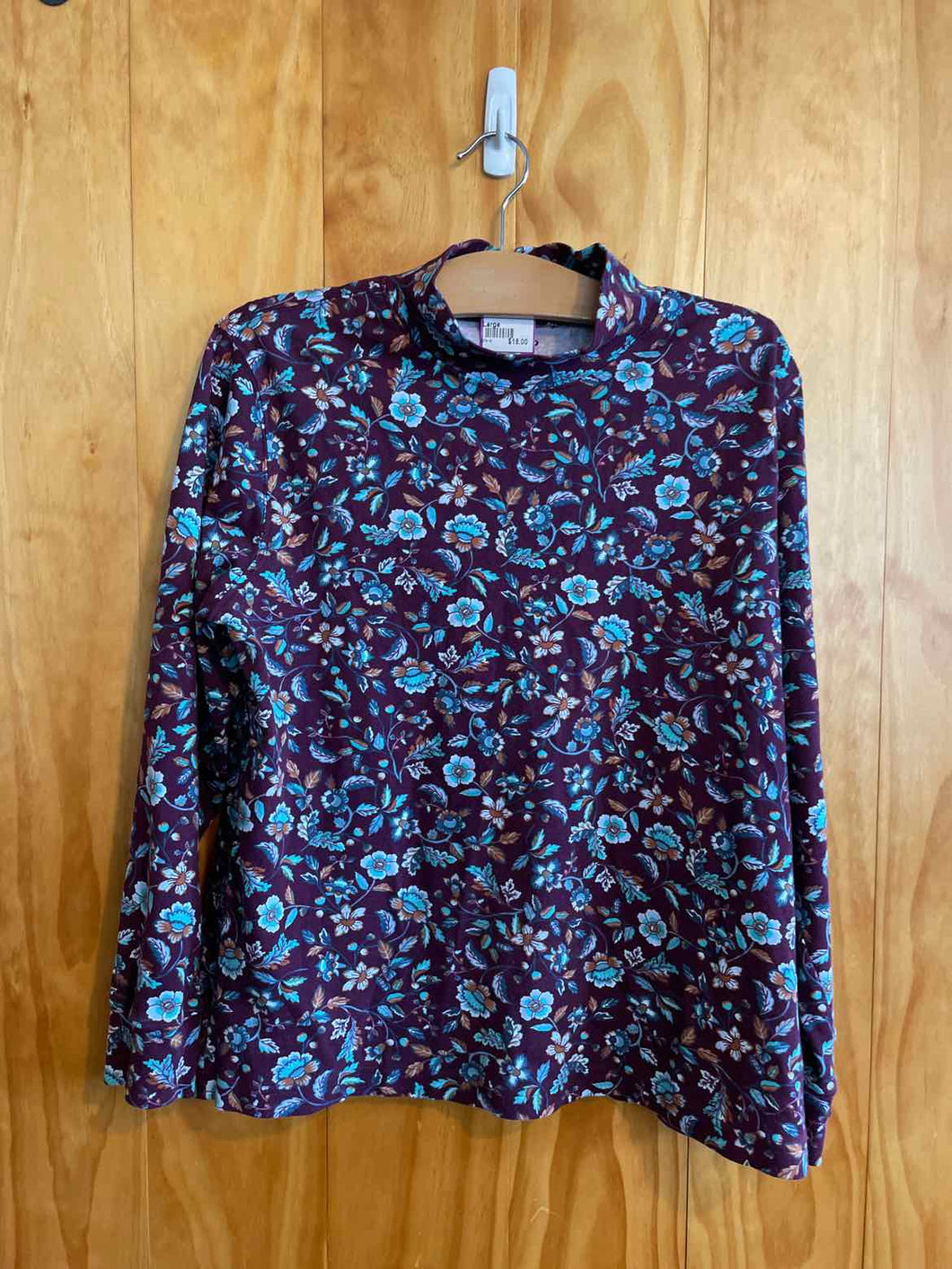 Size Large Lands End Maroon Women's Long Sleeve Shirt