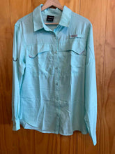 Load image into Gallery viewer, Size Large Pudolla Turquoise Women's Long Sleeve Shirt

