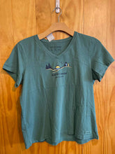 Load image into Gallery viewer, Size XL Life is Good Green Women's Short Sleeve Shirt
