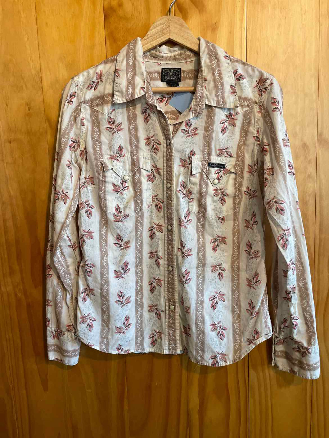Size Large Lucky Brand White Print Women's Flannel