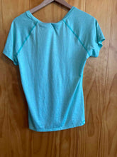 Load image into Gallery viewer, Size M Rabbit Teal Women's Short Sleeve Shirt
