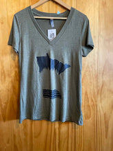 Load image into Gallery viewer, Size XL Northern Print Co Olive Women's Short Sleeve Shirt
