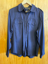 Load image into Gallery viewer, Size XL Lands End Navy Women's Long Sleeve Shirt
