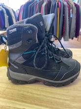 Load image into Gallery viewer, Shoe Size 7 Salomon Black Hiking Boots
