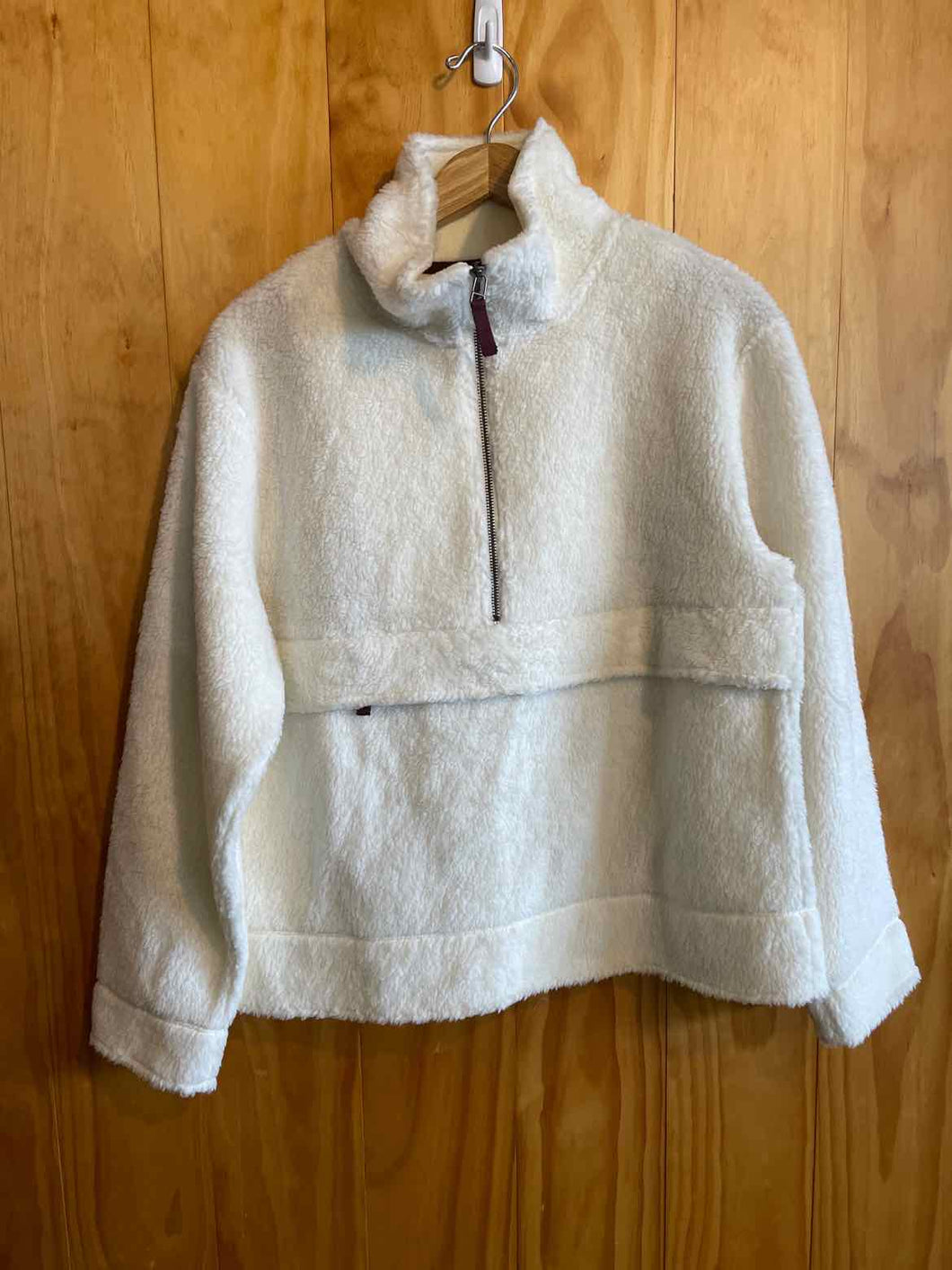 Size M LL Bean White Women's Fleece Sweatshirt