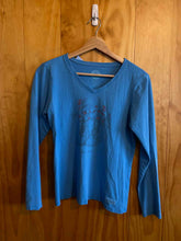 Load image into Gallery viewer, Size XS Life is Good Blue Women's Long Sleeve Shirt
