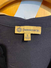 Load image into Gallery viewer, Size L Democracy Navy Women&#39;s Short Sleeve Shirt
