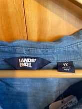 Load image into Gallery viewer, Size 1X Lands End Denim Women&#39;s Long Sleeve Shirt
