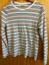 Load image into Gallery viewer, Size Medium Lands End White Print Women's Long Sleeve Shirt
