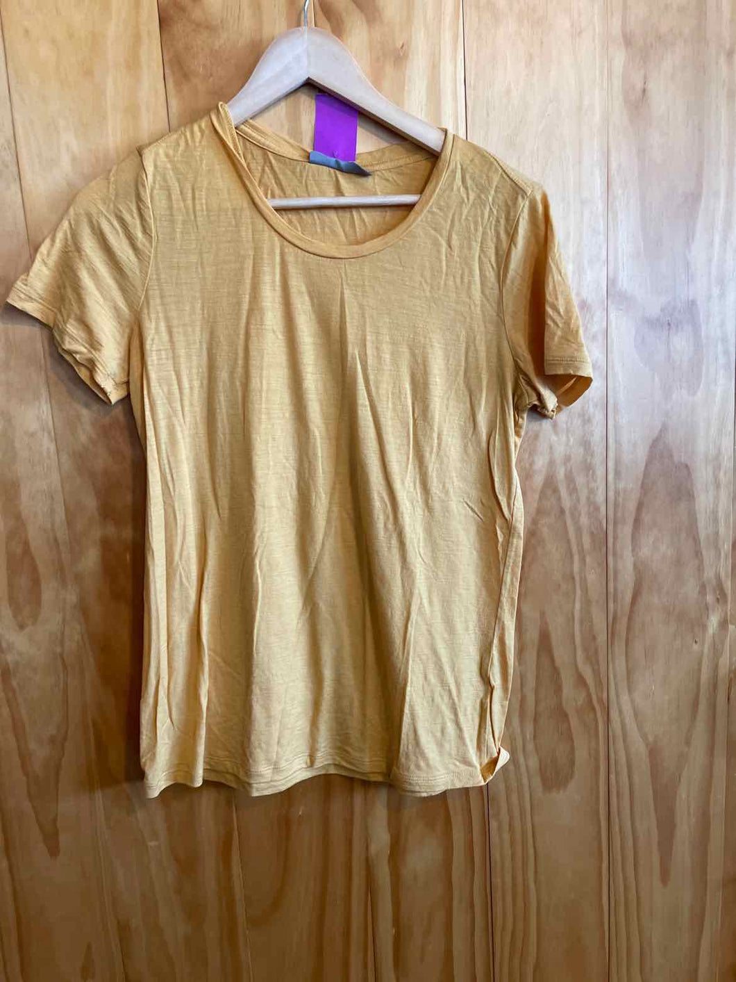 Size Large Icebreaker Yellow Women's Short Sleeve Shirt