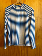 Load image into Gallery viewer, Size L Cabana Life Blue Print Women's Swim Shirt
