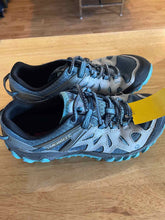 Load image into Gallery viewer, Shoe Size 7.5 Merrell Blue Hiking Shoes
