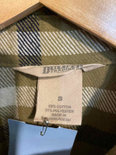 Load image into Gallery viewer, Size S Duluth Trading Olive Women&#39;s Flannel
