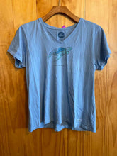 Load image into Gallery viewer, Size XL Life is Good Light Blue Women&#39;s Short Sleeve Shirt
