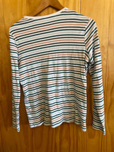 Load image into Gallery viewer, Size Medium Lands End White Print Women's Long Sleeve Shirt
