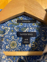 Load image into Gallery viewer, Size 16W Lands End Blue Print Women's Long Sleeve Shirt
