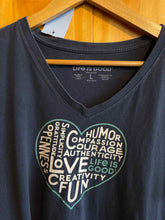 Load image into Gallery viewer, Size Large Life is Good Blue Women's Short Sleeve Shirt
