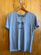 Load image into Gallery viewer, Size L Life is Good Light Blue Women's Short Sleeve Shirt
